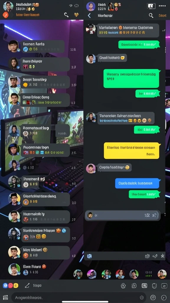 Desain menarik dari antarmuka permainan langsung.